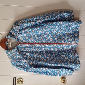 RARE Big Bud Press Zip Jacket Lazy Daisy Print in Blue